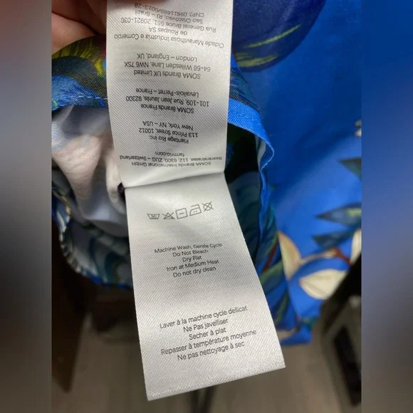 F1 Farm Rio Blue Surreal Flowers Wrap Lenzing™ Ecovero™ Mini Dress - Picture 8 of 8